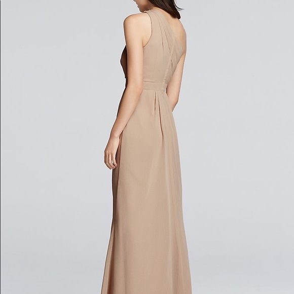 David’s Bridal Long One shoulder crinkle chiffon - Picture 5 of 5